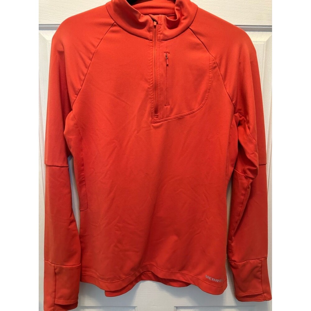 Merrell Red-Orange Select Wick Half-Zip Active Pullover Size Medium